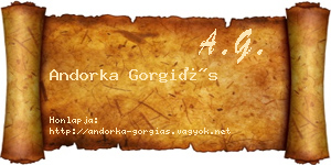 Andorka Gorgiás névjegykártya